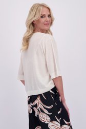 Achterkant van Ecru trui met korte mouwen door AC by Annelien Coorevits voor Dames