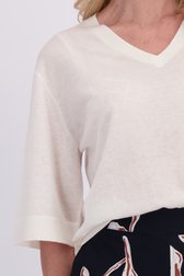 Detail van Ecru trui met korte mouwen door AC by Annelien Coorevits voor Dames