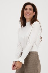 Ecru truitje met hoge hals van Claude Arielle voor Dames