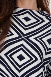Ecru truitje met navy grafische print van Signature voor Dames