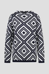 Ecru truitje met navy grafische print van Signature voor Dames