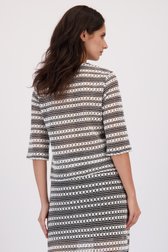 Achterkant van Ecru-zwart gebreid T-shirt met bloemenmotief door JDY voor Dames