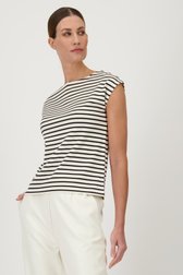 Ecru-zwart gestreepte T-shirt van D'Auvry voor Dames