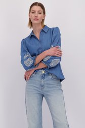 Vidéo de Blouse bleue avec détails brodés de More & More pour Femmes