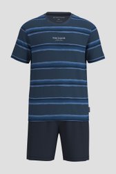 Photo produit 1 de Ensemble de pyjama bleu avec T-shirt et short de Tom Tailor pour Hommes