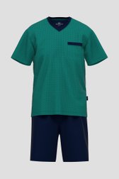 Ensemble de pyjama vert-bleu avec t-shirt et short de Liberty Island pour Hommes