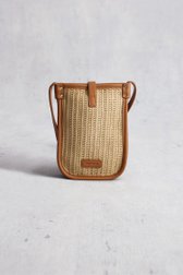 Etui de téléphone tressé marron de Liberty Island pour Femmes