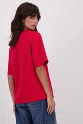 Achterkant van Felrode T-shirt door Louise voor Dames