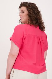 Felroze blouse met korte mouwen van Fransa voor Dames