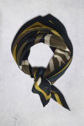 Fijn donkerblauw sjaaltje met groene print van Opus voor Dames