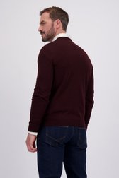 Achterkant van Fijn gebreide bordeaux cardigan door Dansaert Black voor Heren