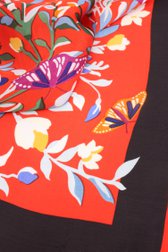 Fijn rood sjaaltje met bloemenprint van Liberty Island voor Dames