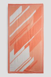 Fijn sjaaltje met oranje-witte print van Opus voor Dames