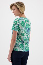 Fijn T-shirt met groene bloemenprint van Diane Laury voor Dames