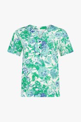 Fijn T-shirt met groene bloemenprint van Diane Laury voor Dames