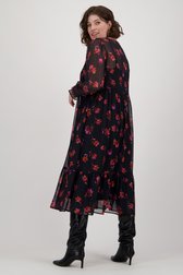Fijn zwart kleedje met roze bloemenprint van Only Carmakoma voor Dames