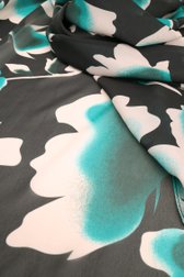 Fijn zwart sjaaltje met turquoise print van Claude Arielle voor Dames