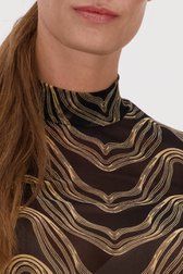 Fijn zwart T-shirt met beige patroon van Geisha voor Dames