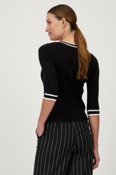 Fijn zwart truitje met 3/4 mouwen van D'Auvry voor Dames