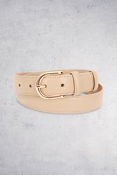 Voorkant van Fijne beige riem met rosé gesp door Liberty Island voor Dames