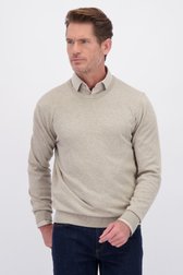 Voorkant van Fijne beige trui met ronde hals door Dansaert Blue voor Heren