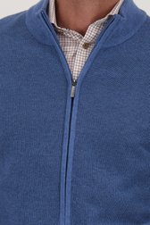 Fijne blauwe cardigan met rits van Dansaert Blue voor Heren