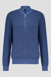 Fijne blauwe cardigan met rits van Dansaert Blue voor Heren
