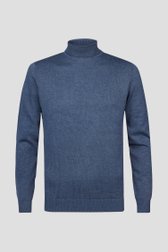 Fijne blauwe trui met rolkraag van Michaelis voor Heren