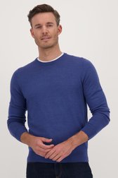 Fijne blauwe trui met ronde hals van Dansaert Black voor Heren