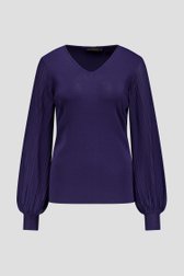 Productfoto 1 van Fijne blauwe trui met V-hals door Claude Arielle voor Dames