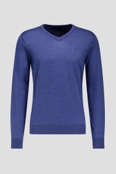 Productfoto 1 van Fijne blauwe trui met V-hals door Dansaert Black voor Heren