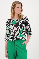 Fijne blouse met zwart-groene print  van Opus voor Dames