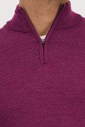 Fijne bordeaux trui met korte rits van Dansaert Black voor Heren