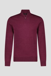 Fijne bordeaux trui met korte rits van Dansaert Black voor Heren