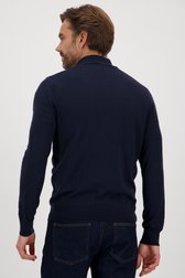 Fijne donkerblauwe trui met korte rits van Dansaert Black voor Heren