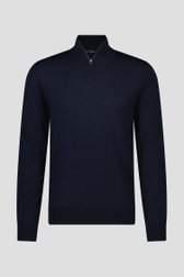 Fijne donkerblauwe trui met korte rits van Dansaert Black voor Heren