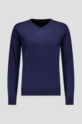 Productfoto 1 van Fijne donkerblauwe trui met V-hals door Dansaert Black voor Heren