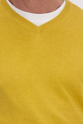Detail van Fijne gele trui met V-hals door Dansaert Blue voor Heren