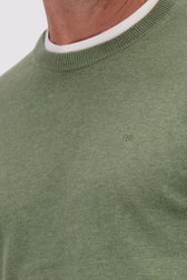 Detail van Fijne groene trui met ronde hals door Dansaert Blue voor Heren