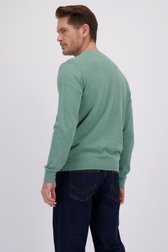 Achterkant van Fijne groene trui met V-hals door Dansaert Blue voor Heren