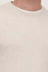 Detail van Fijne lichtbeige trui met ronde hals door Dansaert Blue voor Heren