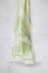 Fijne lichtgroene sjaal met bloemenprint van Opus voor Dames