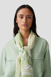 Fijne lichtgroene sjaal met bloemenprint van Opus voor Dames