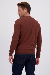 Achterkant van Fijne roestkleurig trui met V-hals door Dansaert Blue voor Heren