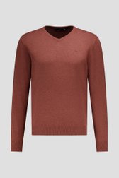 Productfoto 1 van Fijne roestkleurig trui met V-hals door Dansaert Blue voor Heren