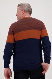 Fijne trui met oranje-blauwe colour block van Jefferson voor Heren