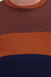 Fijne trui met oranje-blauwe colour block van Jefferson voor Heren