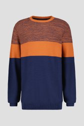 Fijne trui met oranje-blauwe colour block van Jefferson voor Heren