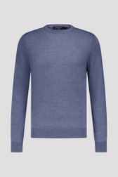 Fijne wollen trui met ronde hals - Blauw van Dansaert Black voor Heren