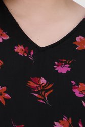 Fijne zwarte blouse met bloemenprint van Only Carmakoma voor Dames